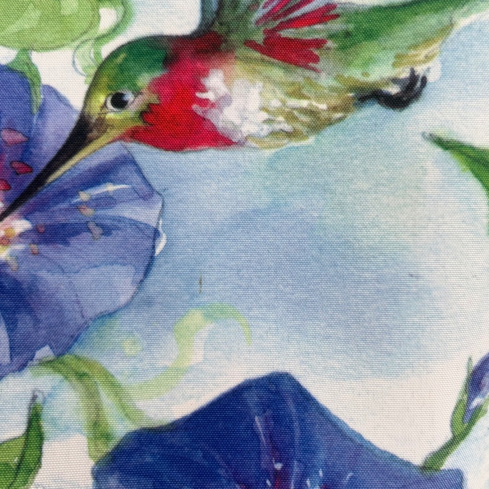 Sally Eckman Roberts Garden Flag Small 12x18 Blue Hummingbird Floral Decor - Picture 4 of 6
